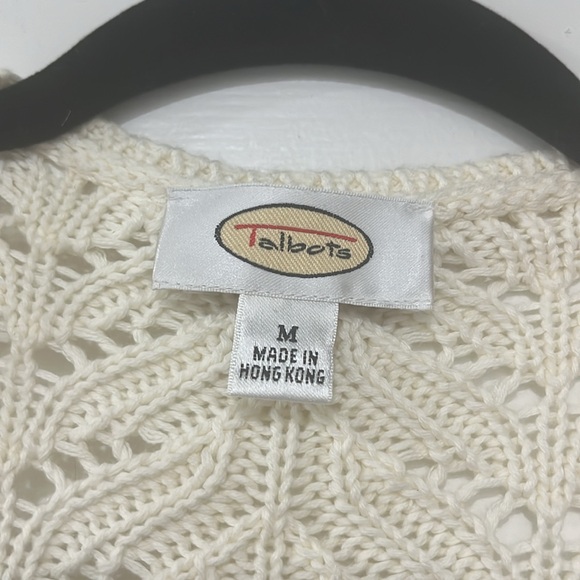Talbots Cream Knit Sweater Cardigan Great Condition - Picture 3 of 7